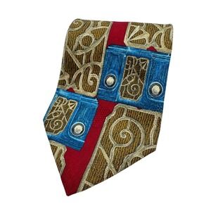Ermenegildo Zegna Disegno Esclusivo Silk Geometric Pattern Tie Italy Luxury